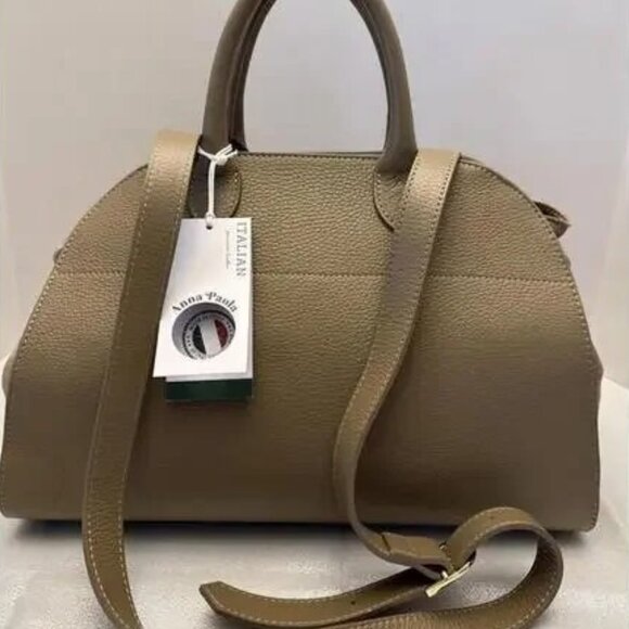 Anna Paola Handbags - NWT Anna Paola Italian Leather & Suede Dual Handel Satchel + Crossbody Strap